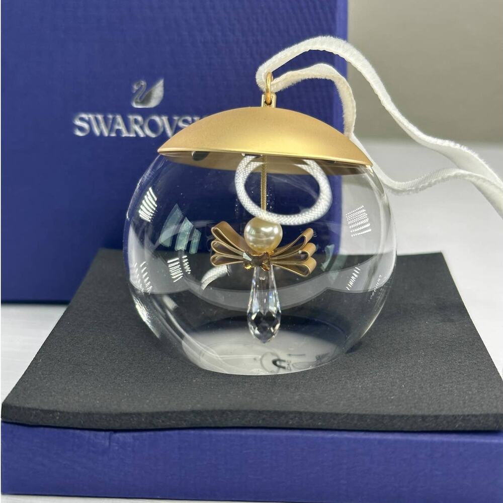 Swarovski Holiday Magic Angel Ball Ornament, White Christmas